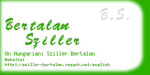 bertalan sziller business card